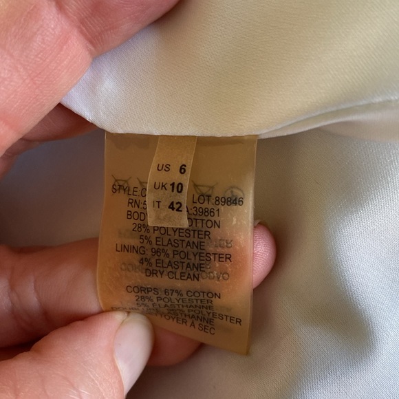 Women’s Elie TAHARI Sleeveless Ivory Tan Mid Length Casual Dress Sz 6 - Picture 7 of 7